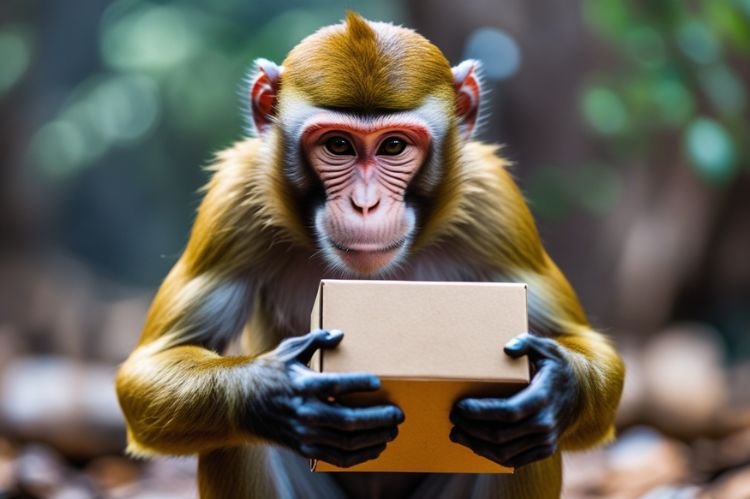 The Origins of the Monkey Holding a Box Image